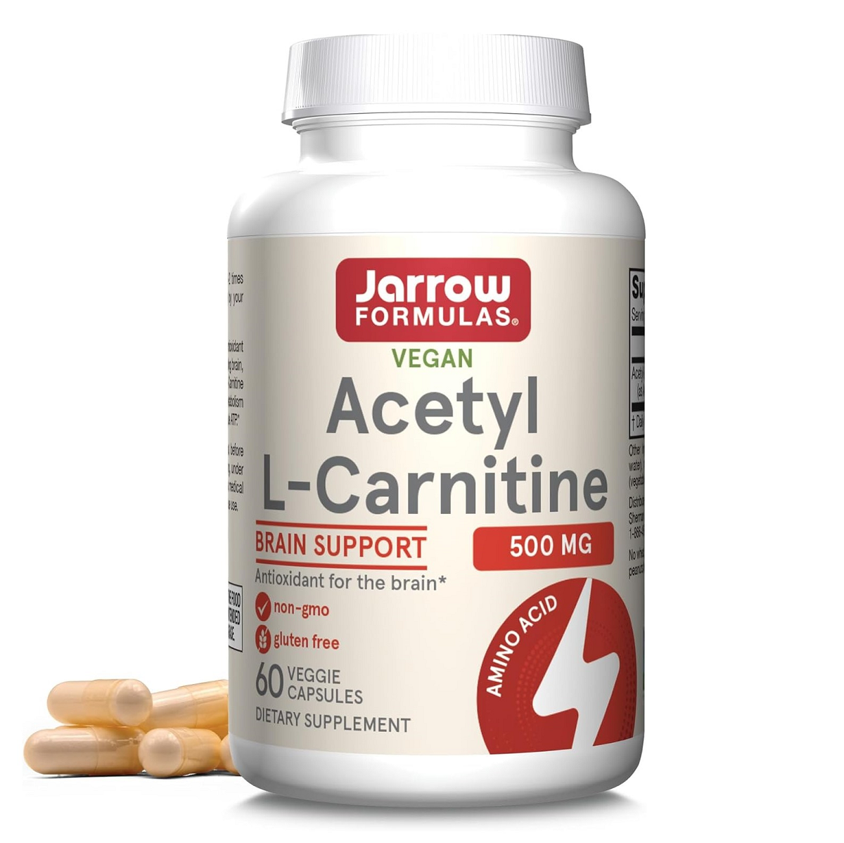 Jarrow Formulas, Acetyl LCarnitine 500 mg 60 Capsules For Brain
