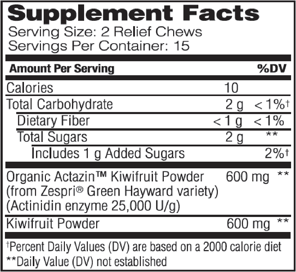 Enzymedica, Kiwi Regularity Chews Ingredients