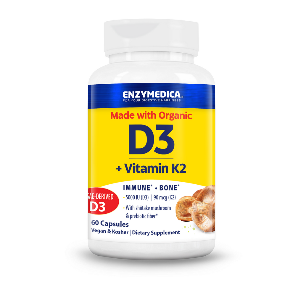Enzymedica, Organic Vitamin D3 +K2 | 60 Capsules