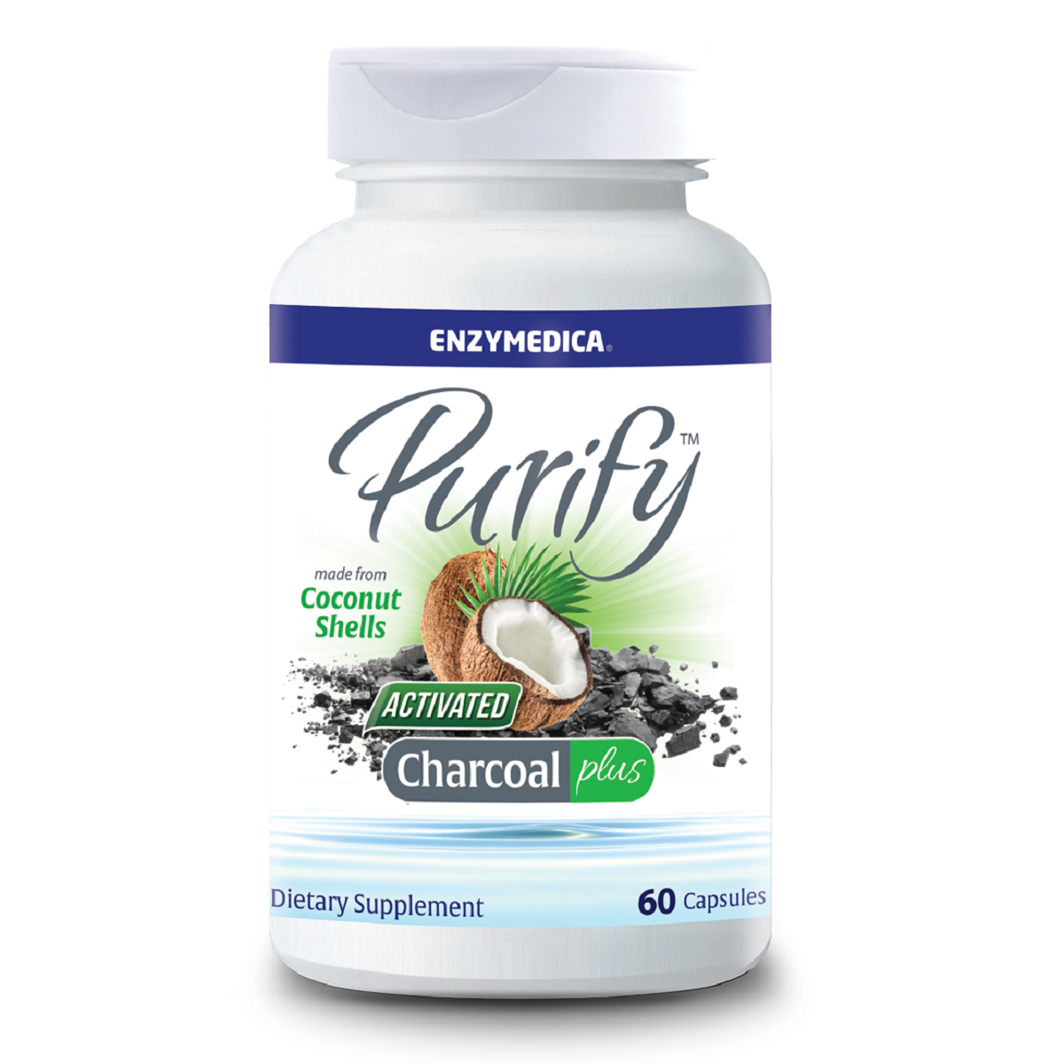 Enzymedica, Purify Activated Charcoal Plus 60 Capsules Relief For