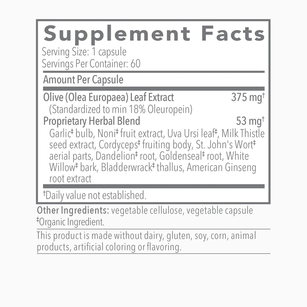 Biocidin Botanicals, Olivirex® 60 Capsules Ingredients