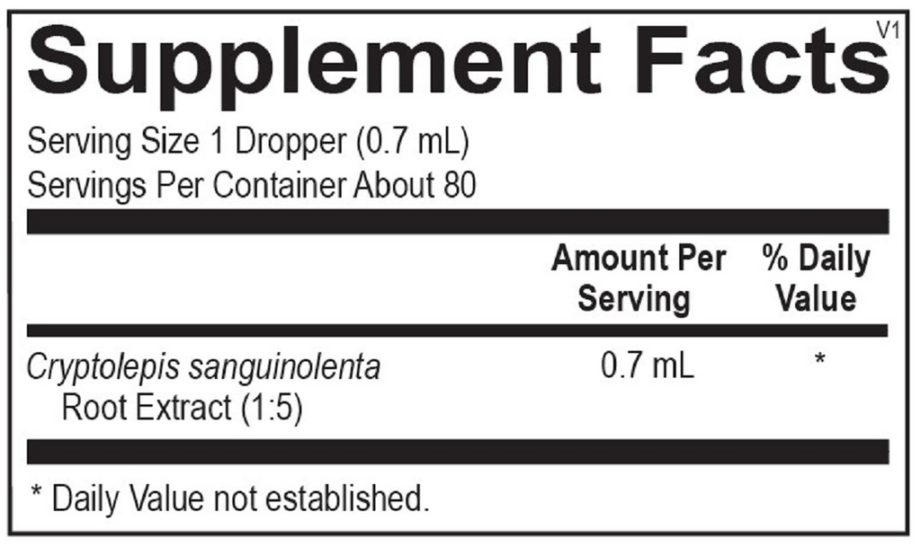 Ortho Molecular, Cryptolepis 2 fl oz (59 mL) Ingredients