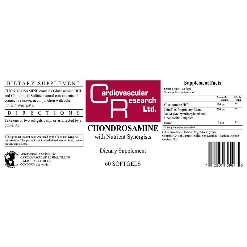 Ecological Formulas, Chondrosamine 60 Capsules Ingredients