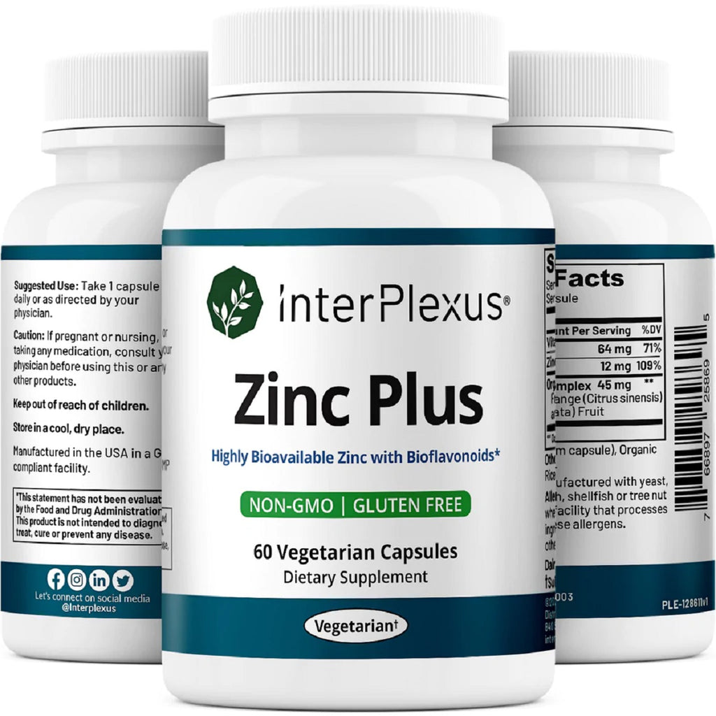 InterPlexus, Zinc Plus 60 Vegetarian Caps