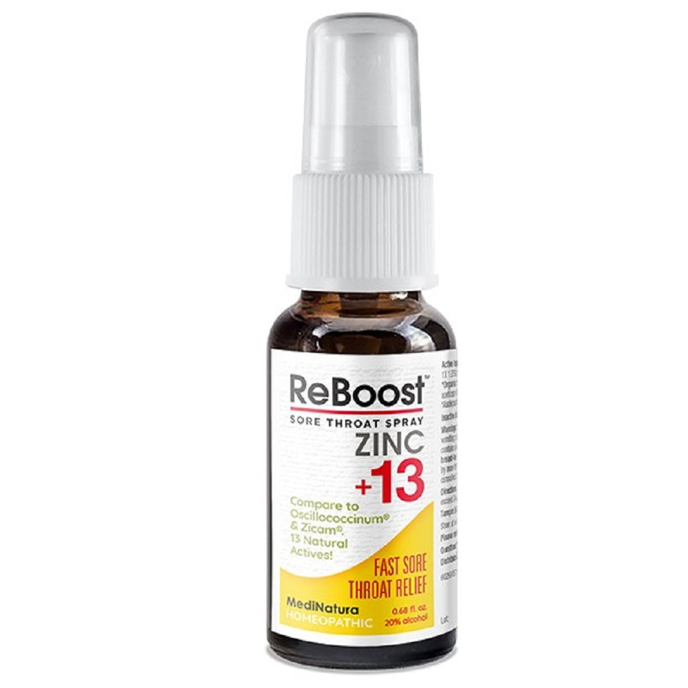 MediNatura, ReBoost Sore Throat Spray Zinc+13 Cherry 0.68 oz Bottle
