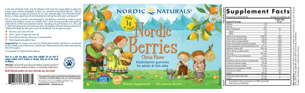Nordic Naturals | Nordic Berries Reduced Sugar (Citrus) | 120 Gummy Berries