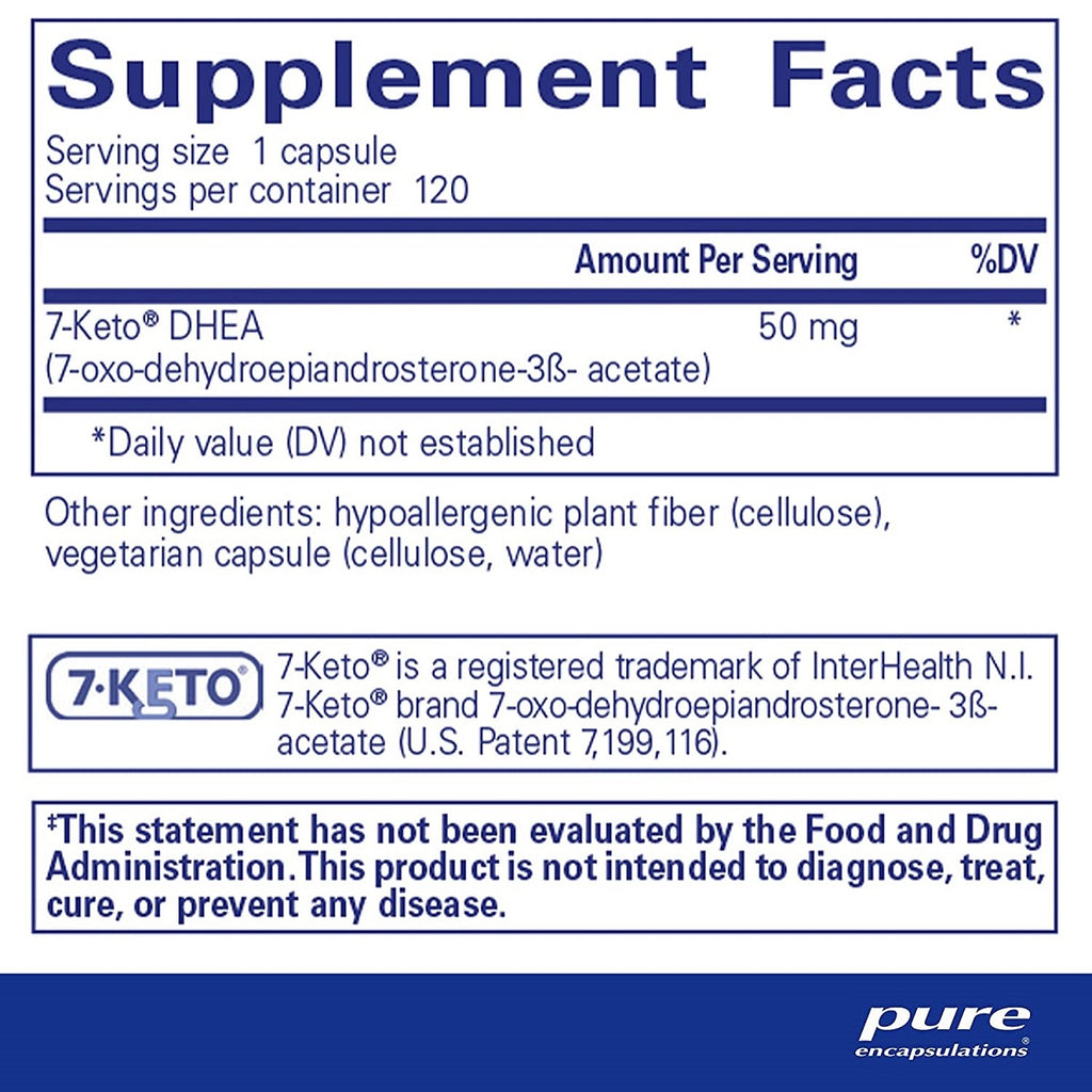 Pure Encapsulations, 7-KETO DHEA 50 mg Ingredients