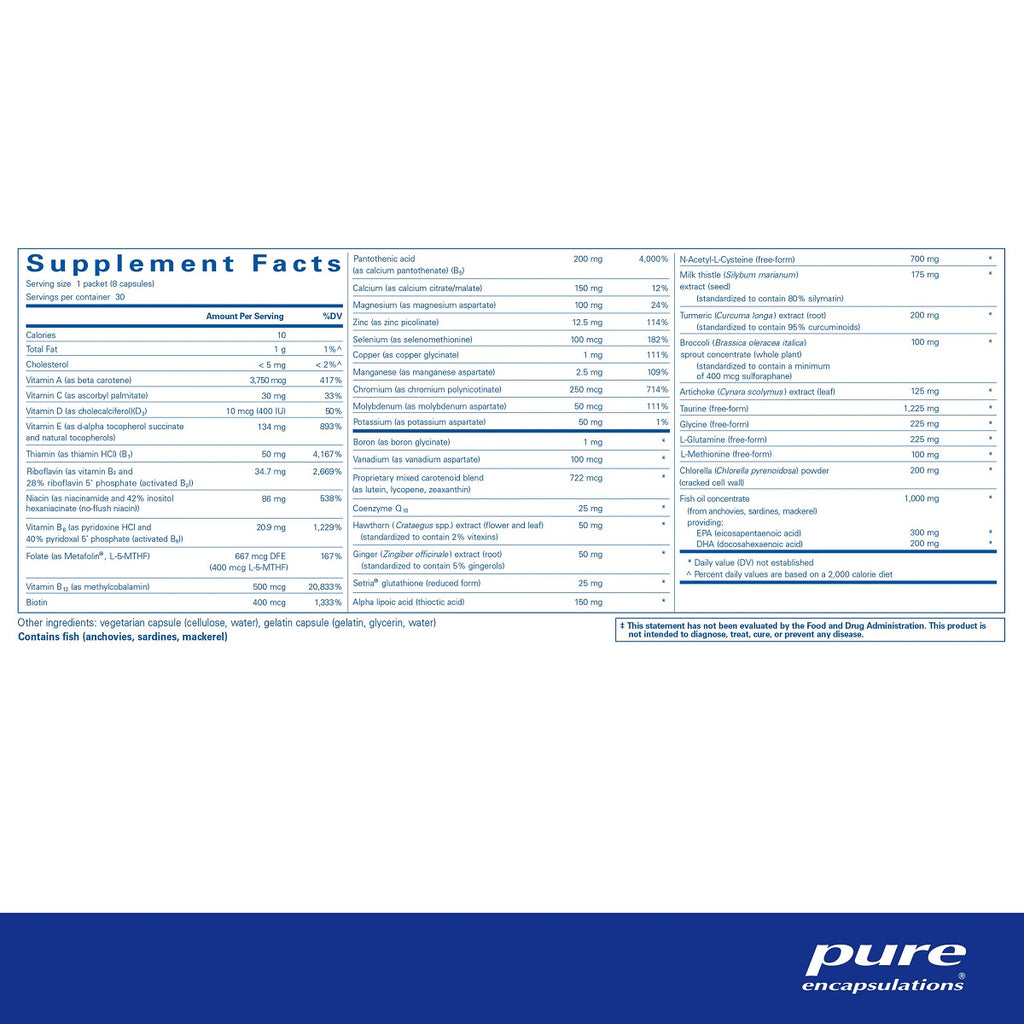 Pure Encapsulations, Detox Pure Pack 30 Packets Ingredients