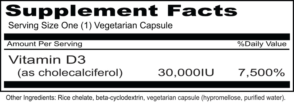 Priority One | Sun D3 30,000IU | 90 Vegetarian Capsules