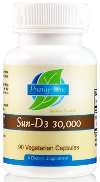 Priority One | Sun D3 30,000IU | 90 Vegetarian Capsules