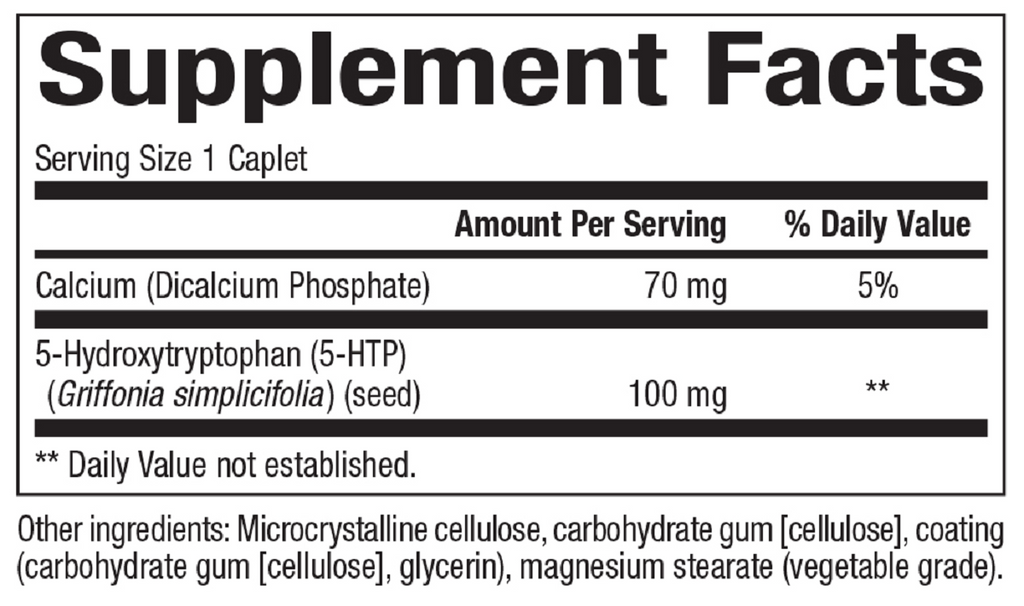 Bioclinic Naturals, 5-HTP 60 Time Release Caplets Ingredients