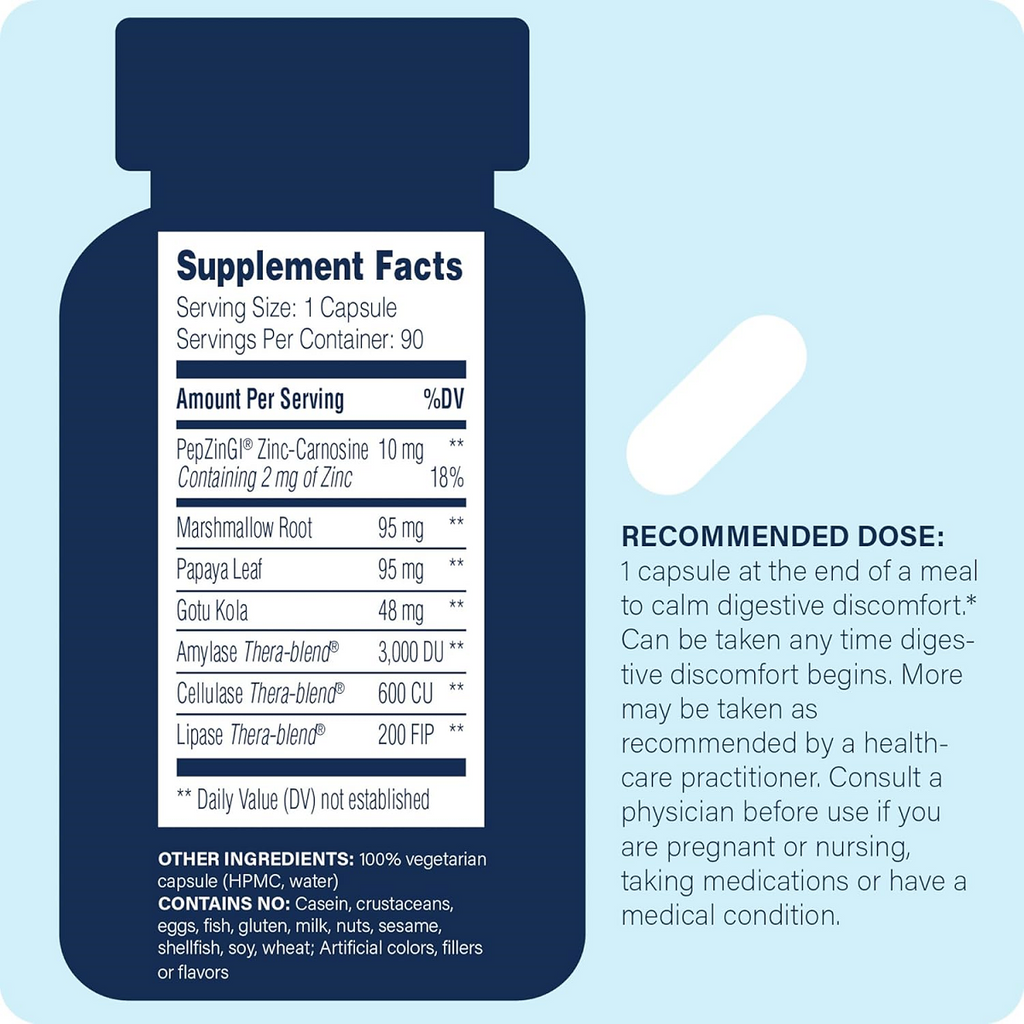 Enzyme Science, Acid Calm 90 Capsules Ingredients