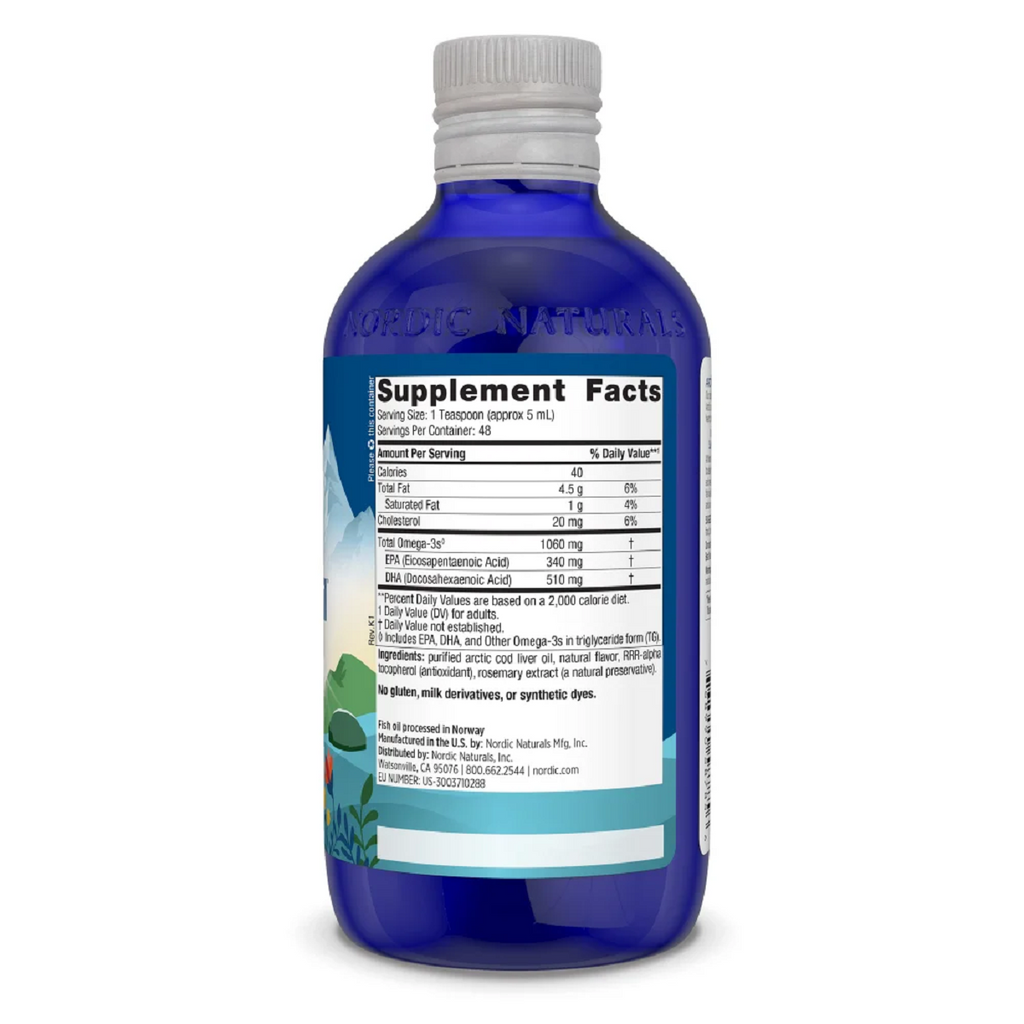 Nordic Naturals, Arctic Cod Liver Oil 8 Ounces Ingredients