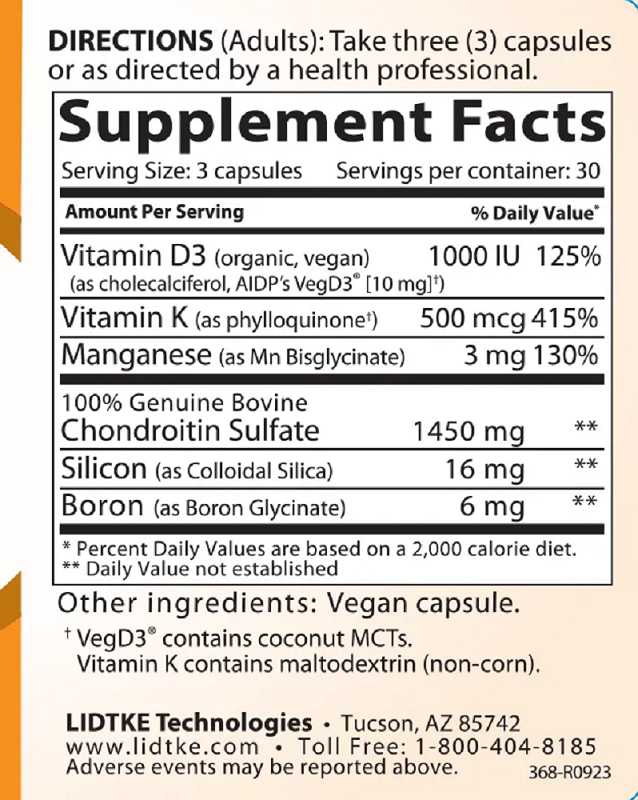 Lidtke, Arthrocare 90 Capsules Ingredients