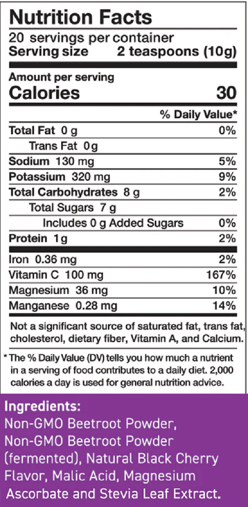 HumanN, BeetElite Black Cherry 20 Servings Ingredients