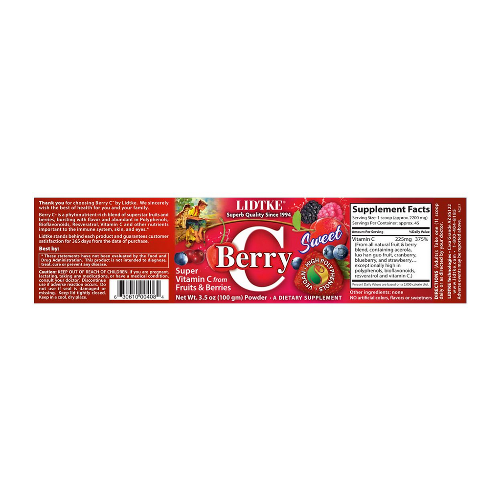 Lidtke, Berry-C Sweet Powder 3.5 oz Specs