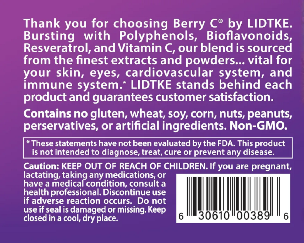 Lidtke, Berry- C Powder Tart 100 Grams Specs