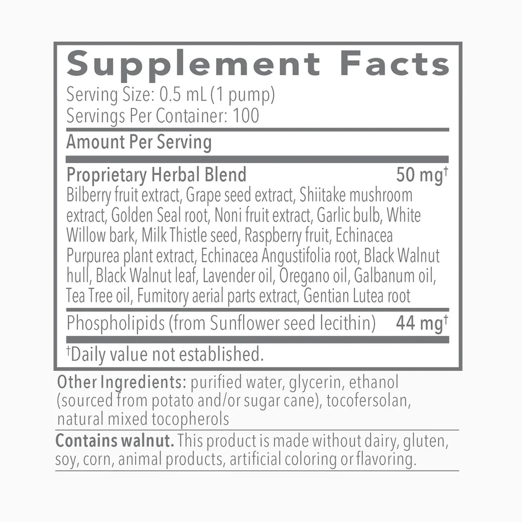 Biocidin Botanicals, Biocidin LSF 1.7 oz Ingredients