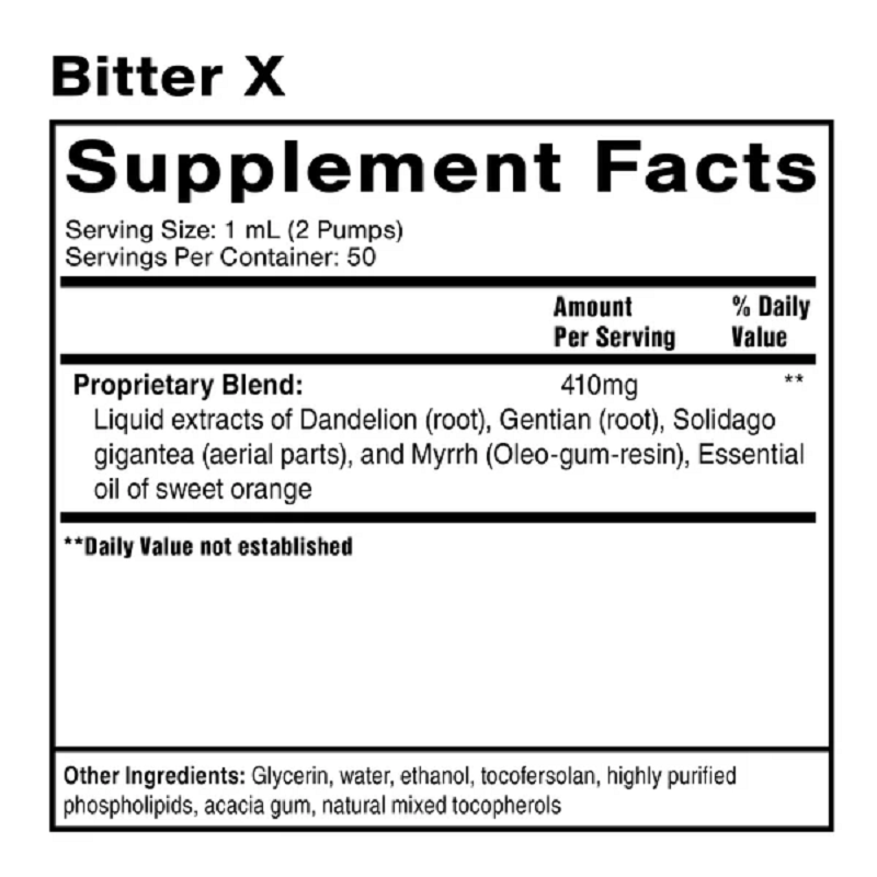 Quicksilver Scientific, BitterX 1.7 fl oz Ingredients