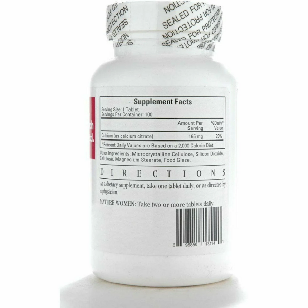 Ecological Formulas, Calcium Citrate 165mg 100 Tablets Ingredients