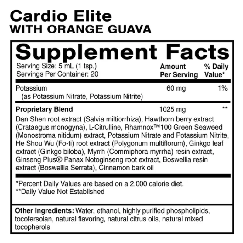 Quicksilver Scientific, Cardio Elite 3.38 fl oz Ingredients