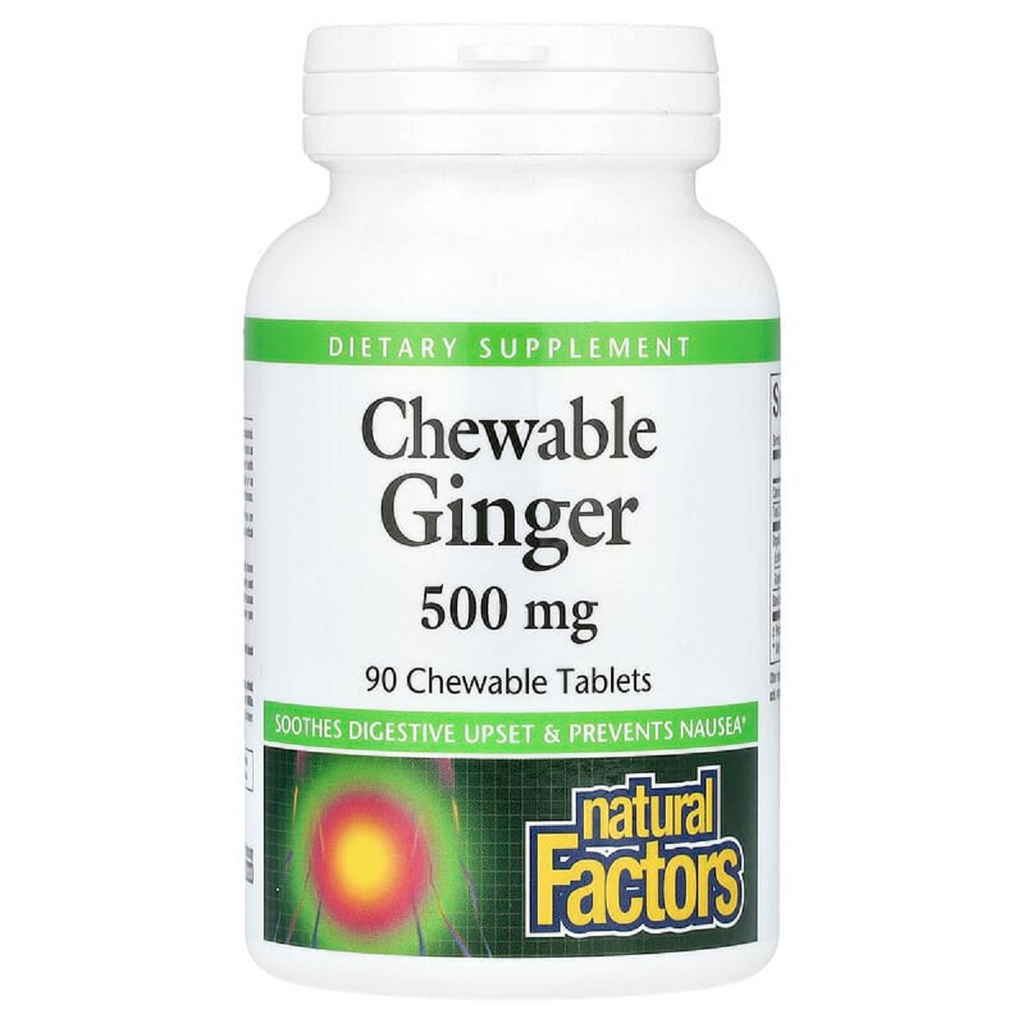 Natural Factors, Chewable Ginger 500 mg 90 Chewable Tablets