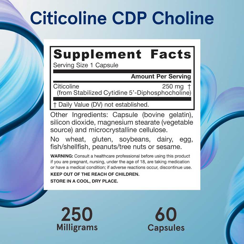 Jarrow Formulas, Citicoline CDP Choline 60 Capsules Ingredients