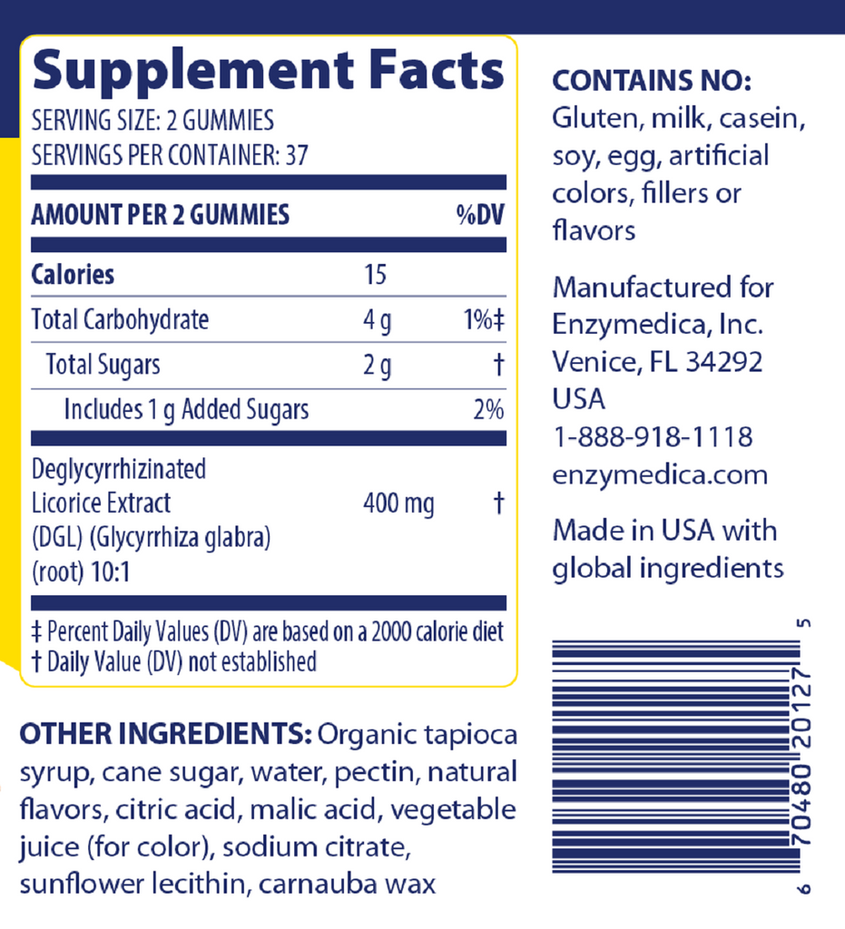 Enzymedica, DGL Gummies | 74 Gummies Ingredients