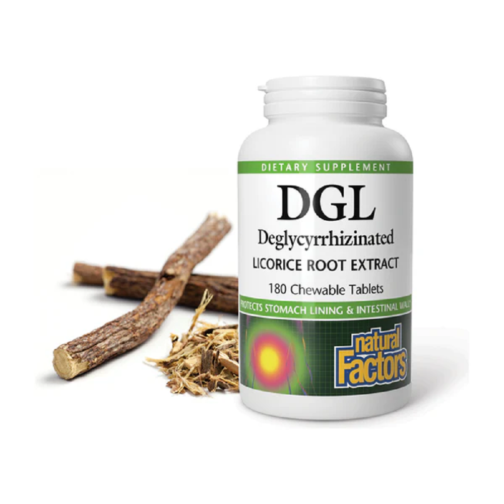 Natural Factors, DGL 400 mg Licorice Root Extract 180 Chewable Tablet
