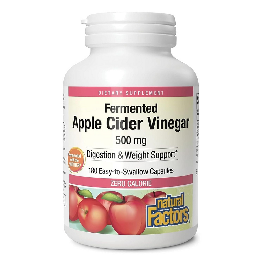 Natural Factors, Fermented Apple Cider Vinegar 500 mg 180 Capsules