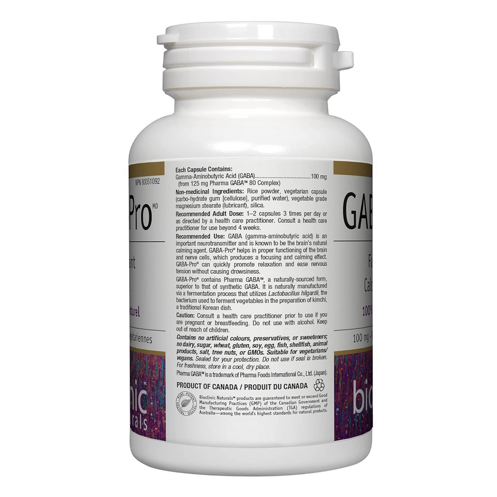 Bioclinic Naturals, GABA-Pro Natural 90 Veg Capsules Ingredients