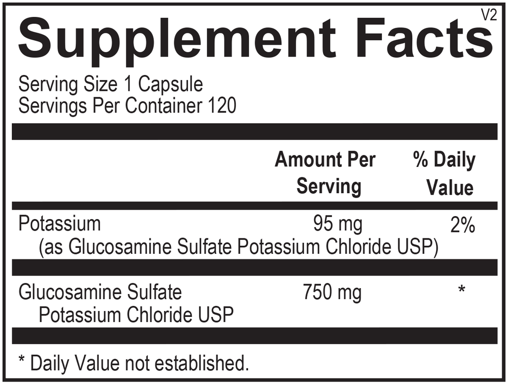 Ortho Molecular, Glucosamine Sulfate Ingredients