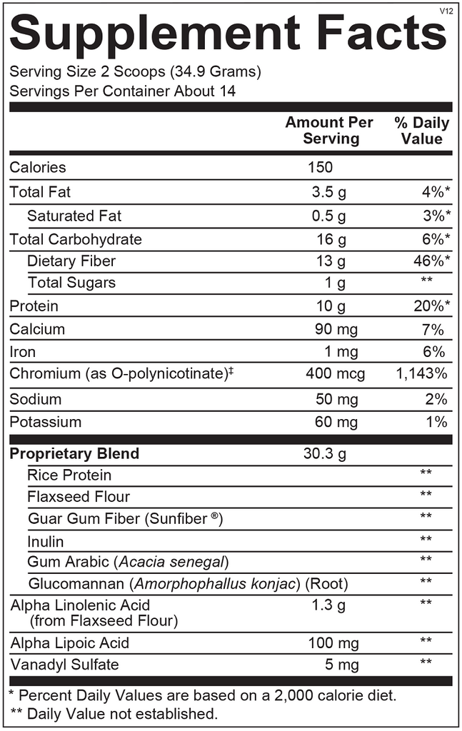Ortho Molecular, GlycemaCORE Vanilla 14 Servings Ingredients