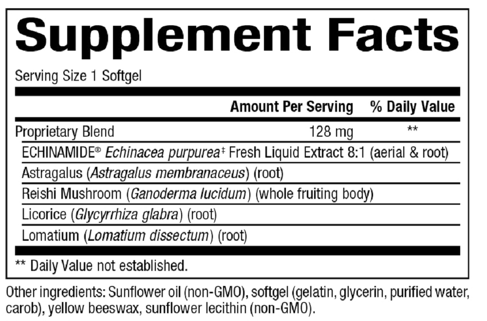 Bioclinic Naturals, ImmuneAlign 60 Softgels Ingredients