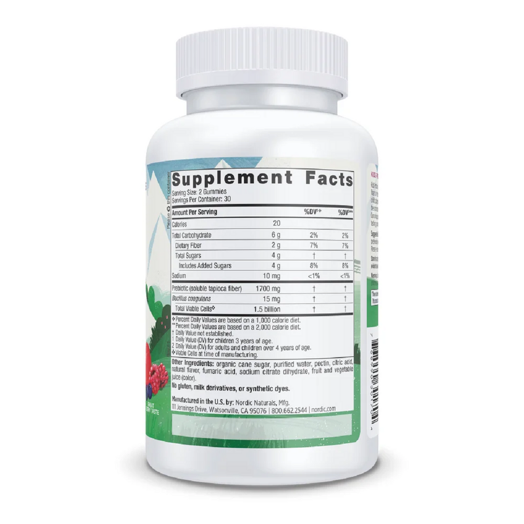 Nordic Naturals, Kids Probiotic Gummies (Merry Berry Punch) 60 Gummies Ingredients