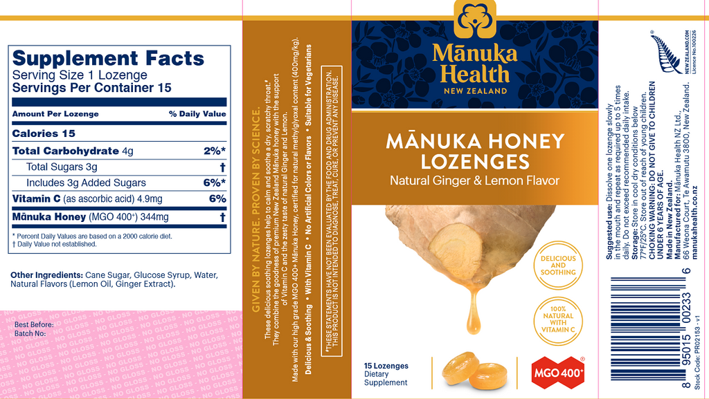 Manuka Health, Manuka Honey Lemon & Ginger