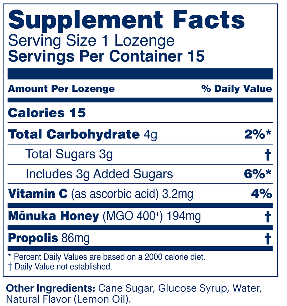 Manuka Health, Manuka Honey & Propolis 15 Lozenges
