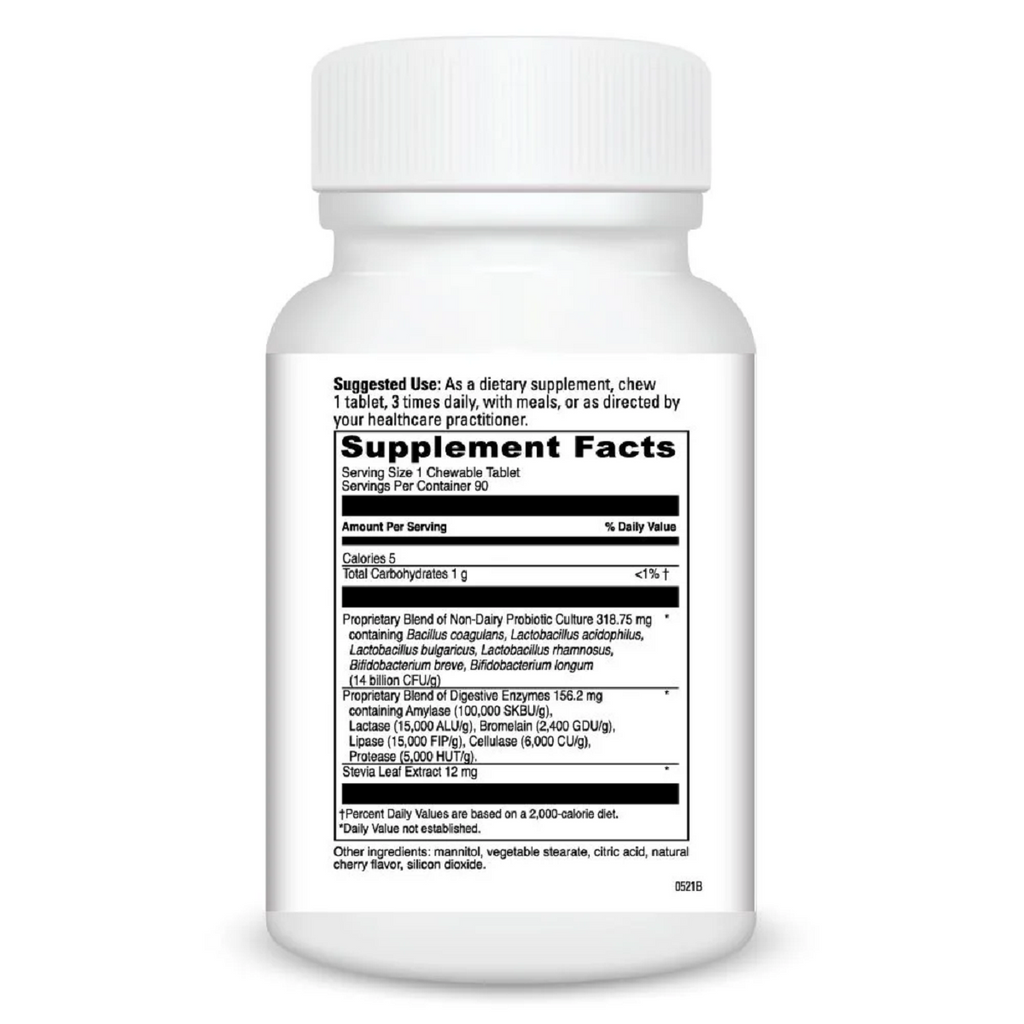 DaVinci Labs, Mega Probiotic ND With Digestive Enzymes Chewable Cherry Flavored 90 Tablets Ingredients