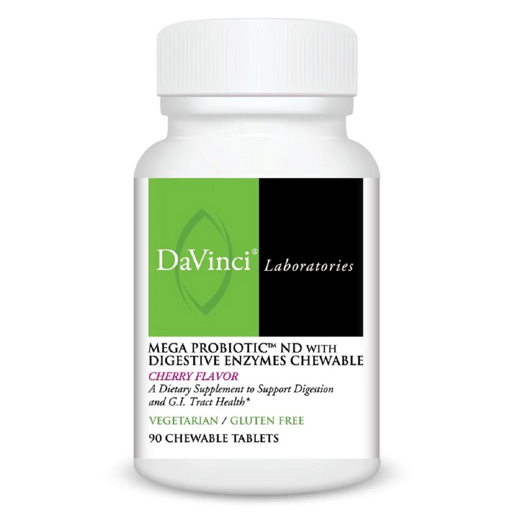 DaVinci Labs, Mega Probiotic ND With Digestive Enzymes Chewable Cherry Flavored 90 Tablets