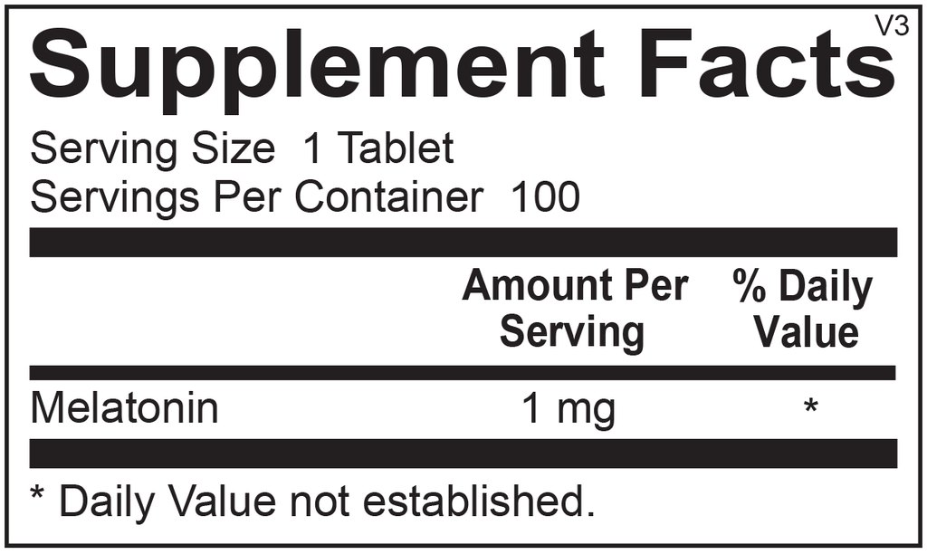 Ortho Molecular, Melatonin 100 Tablets Ingredients