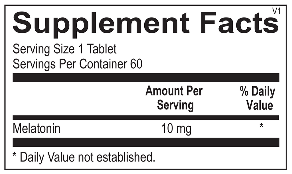 Ortho Molecular, Melatonin 10 mg 60 Tablets Ingredients