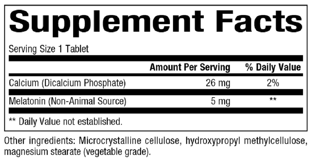 Bioclinic Naturals, Melatonin Time Release 60 Tablets Ingredients