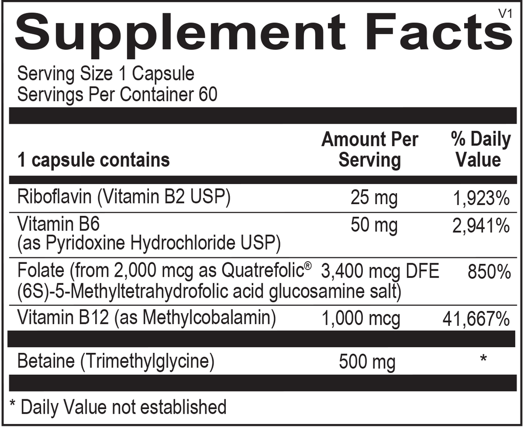 Ortho Molecular, Methyl CpG® 60 Capsules Ingredients