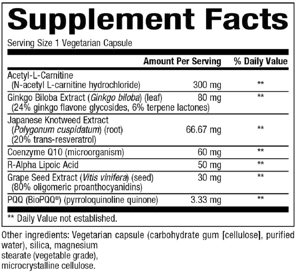 Bioclinic Naturals, Mito AMP 60 Vegetarian Capsules Ingredients