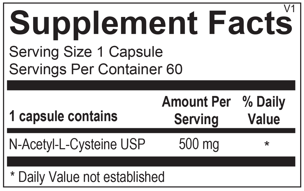 Ortho Molecular, N-Acetyl Cysteine 60 Capsules Ingredients