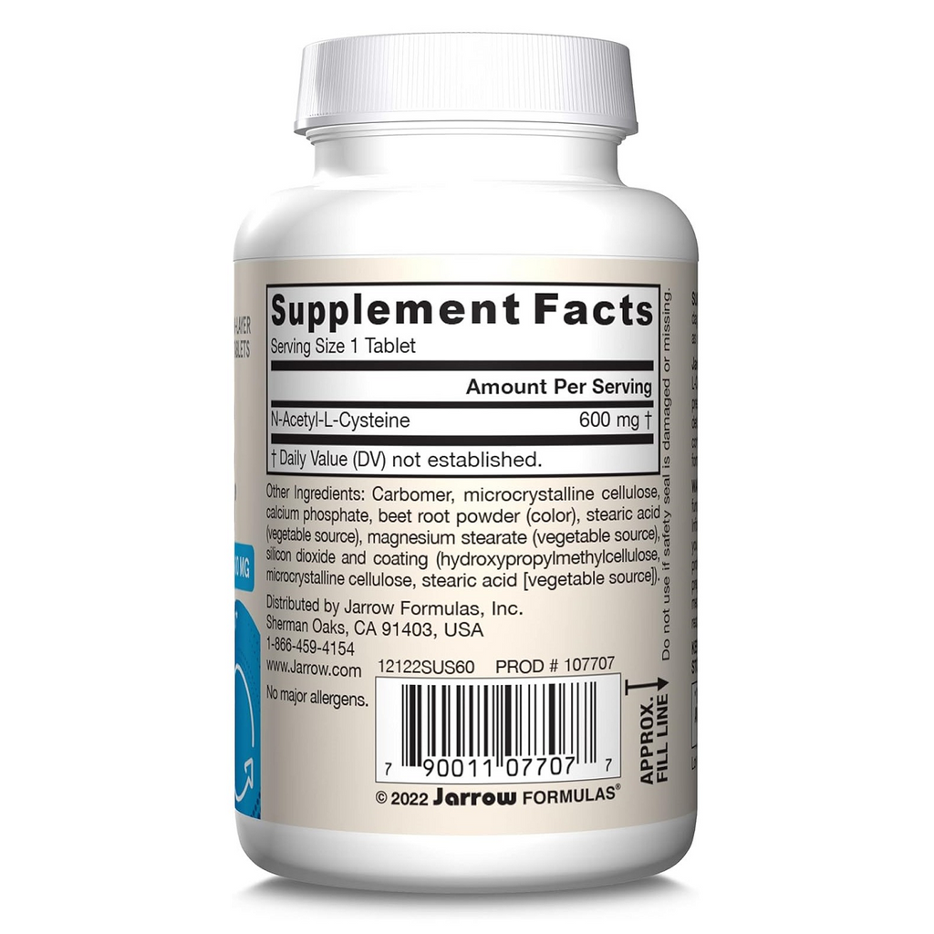 Jarrow Formulas, NAC Sustain 600 mg 60 Tablets Ingredients