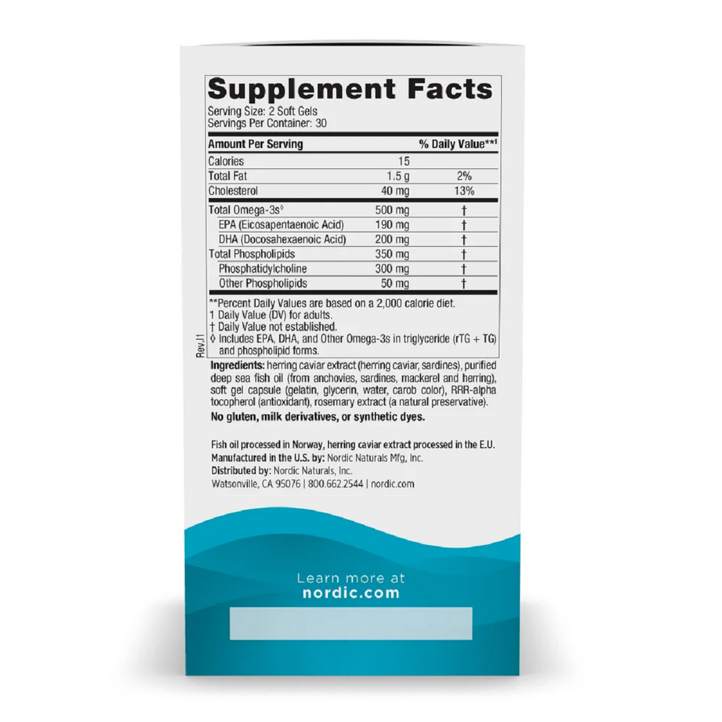 Nordic Naturals, Omega-3 Phospholipids 60 Softgels Ingredients