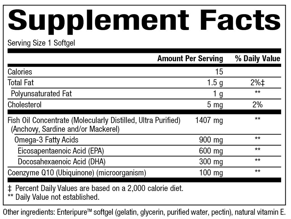 Bioclinic Naturals, Optimega-3 Q10 | 60 Softgels Ingredients