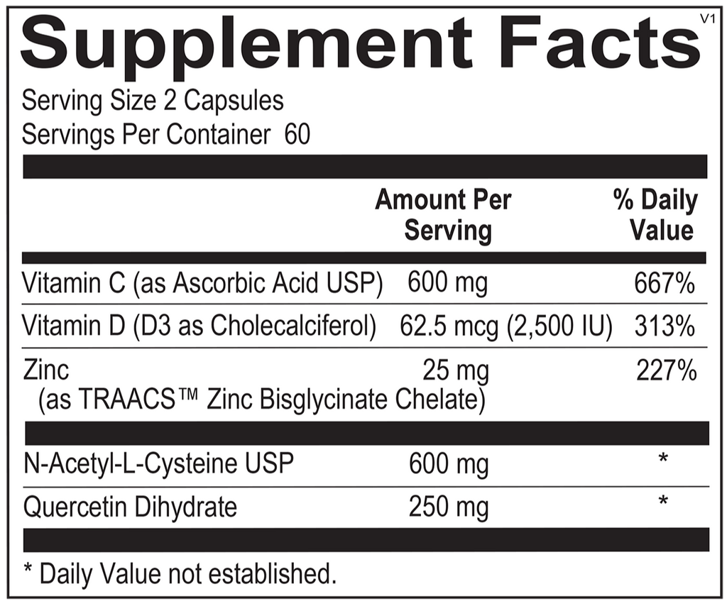 Ortho Molecular, OrthoMune 120 Capsules Ingredients