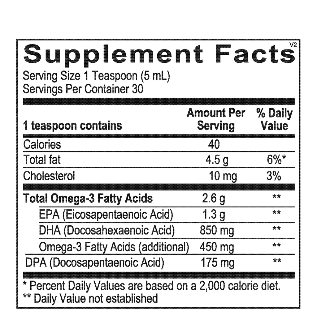 Ortho Molecular, Orthomega® Liquid Fish Oil- Mango Ingredients